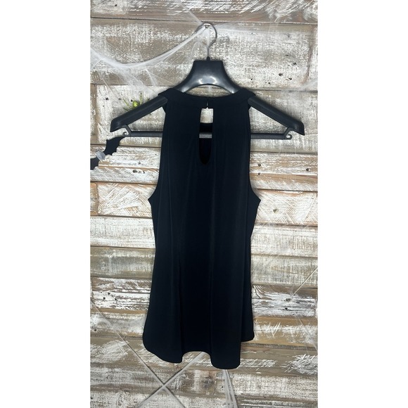 White House Black Market womens sleeveless blouse M Black - Picture 2 of 4